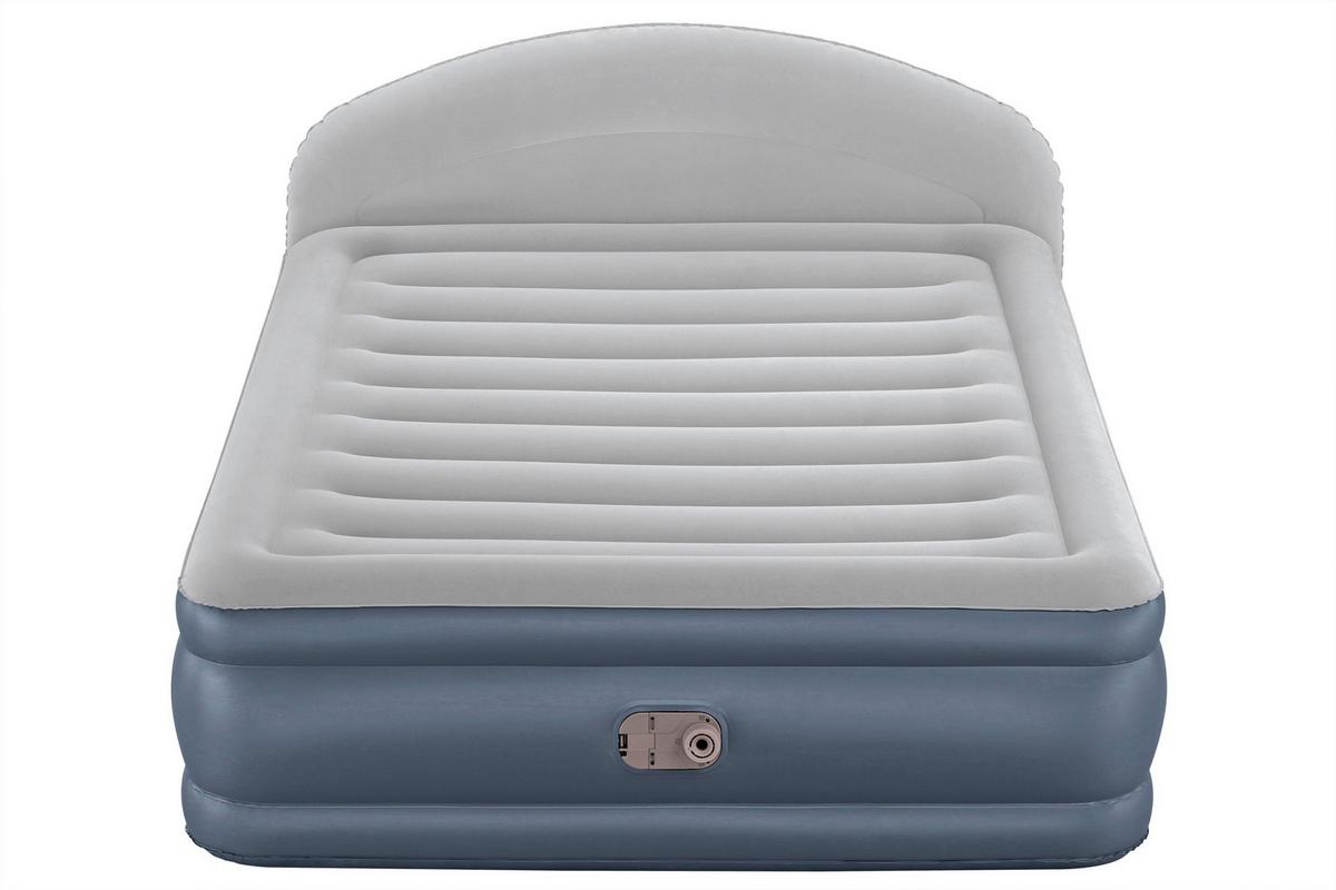 Luftbett Leon 229x152x84 cm Bis 300kg, inkl. Pumpe - Dunkelblau/Grau, KONVENTIONELL, Kunststoff/Metall (229/152/84cm) - Bestway