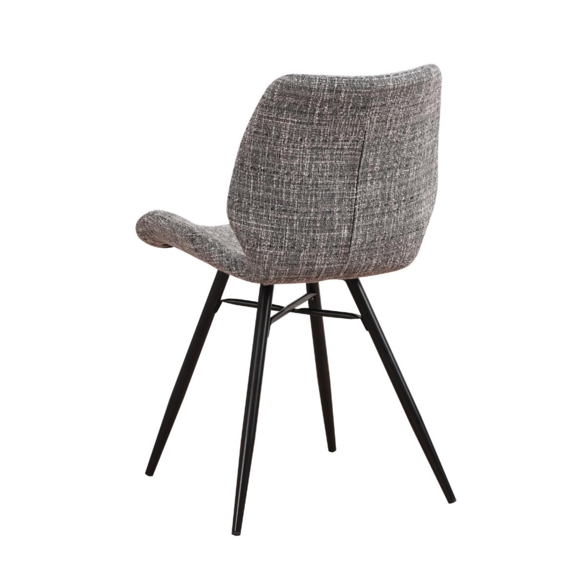 Stuhl-Set Barron Grau B: 47 cm - Schwarz/Grau, MODERN, Textil/Metall (47/82/55cm) - MID.YOU