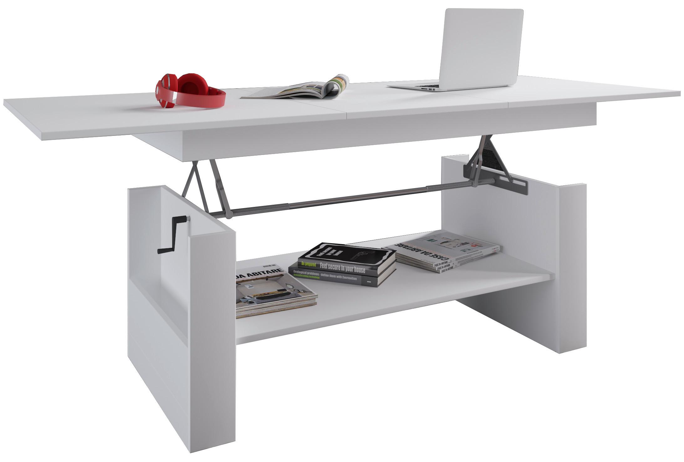 Konferenčný stolík Kobila biely - biela, Basics, kompozitné drevo (65/115/52,5cm) - MID.YOU