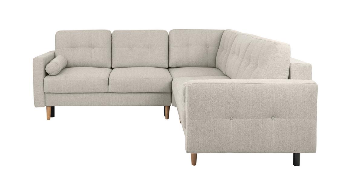 Ecksofa Noret, Beige S: 242x242 Cm - Beige/Buchefarben, Design, Textil (242/242cm) - MID.YOU