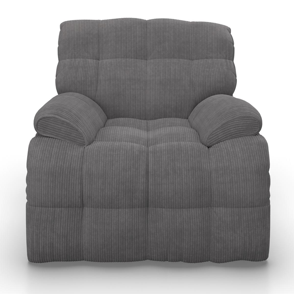 Relaxační křeslo NATALIE, tmavě šedé - černá/tmavě šedá, Moderní, kov/dřevo (98/94/106cm) - Bessagi Home