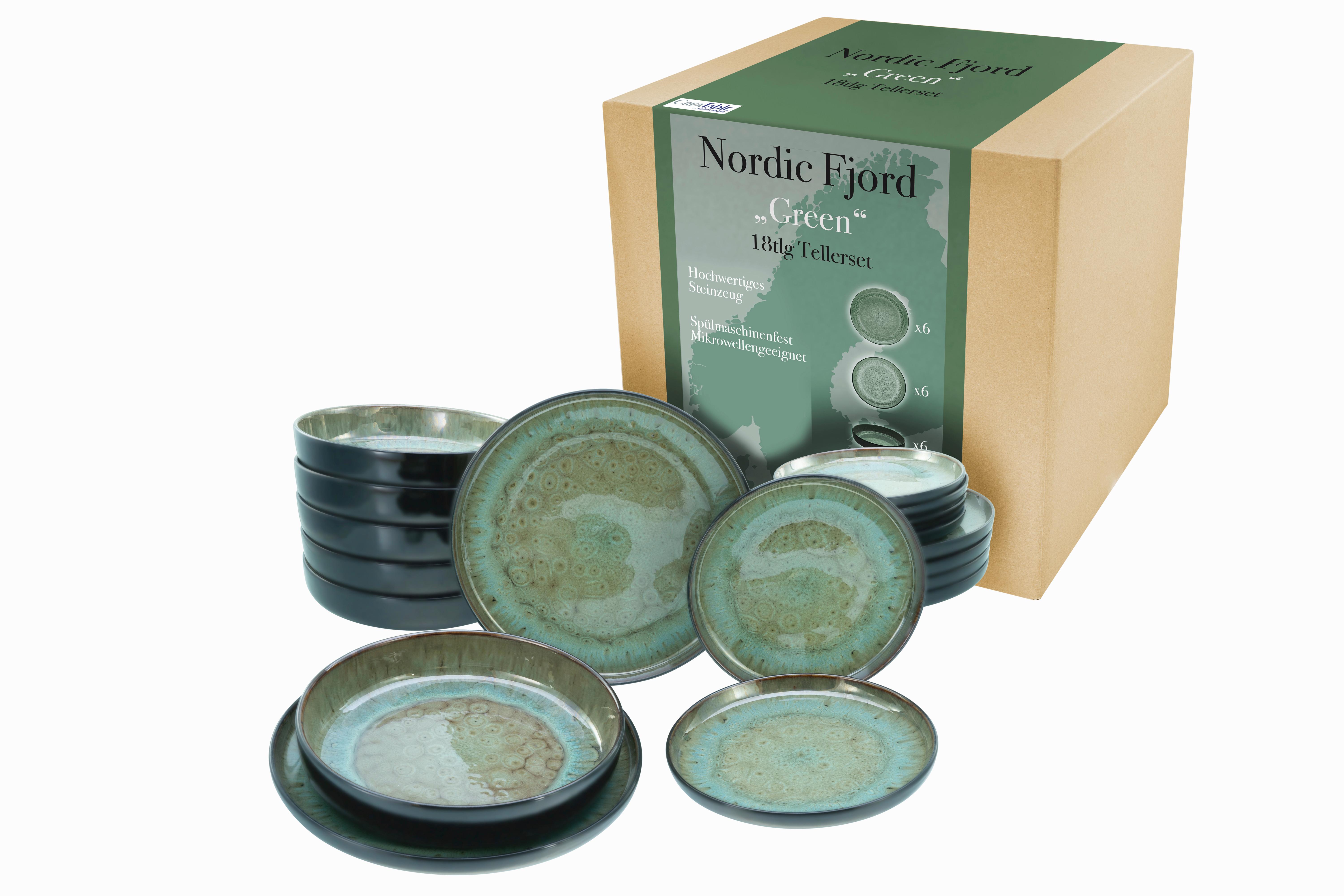 Tafelservice 21557 Nordic Fjord Green - Grün, Trend, Keramik - Creatable