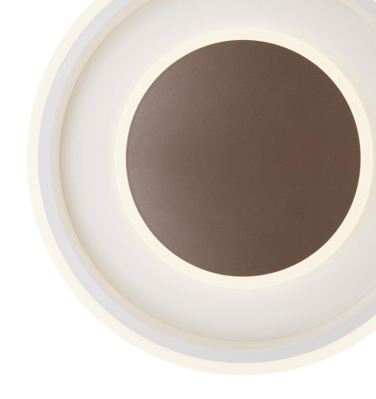 LED-Deckenleuchte Goffi Ø 50 cm mit Farbtemperaturwechsler - Opal/Braun, KONVENTIONELL, Kunststoff/Metall (50/9cm) - Globo