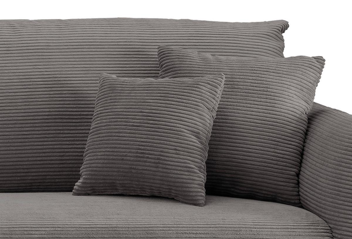 Ecksofa Vanilla Grau S: 178/286-302 Cm - Schwarz/Grau, Design, Textil (178/264-302cm) - Livetastic