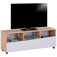 NÍZKÁ KOMODA JOHNNY - šedá/dub artisan, Moderní, kompozitní dřevo (138/51,5/40cm)