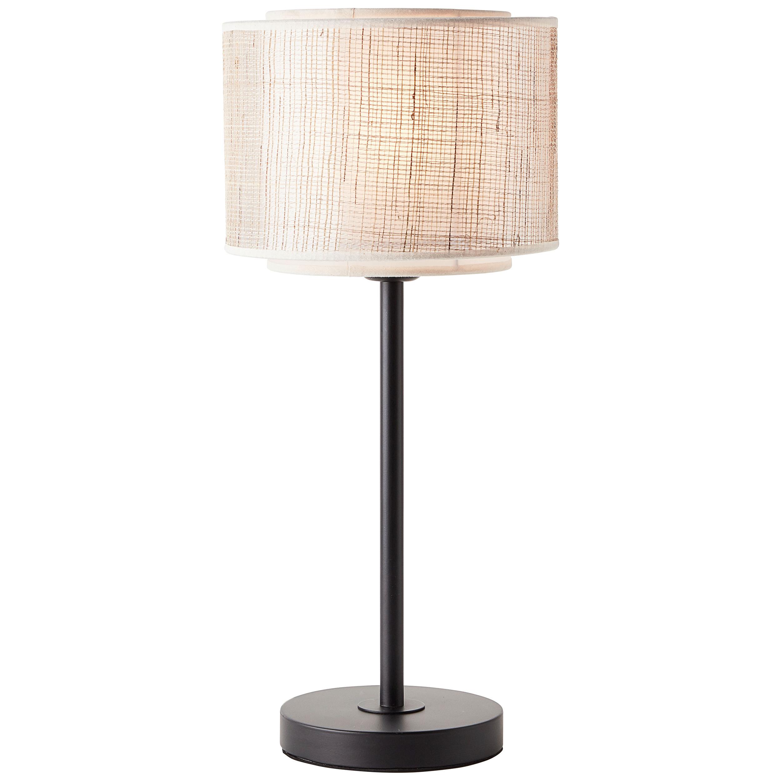 Tischlampe Odar Schwarz/Beige mit Schnurschalter - Beige/Schwarz, Basics, Papier/Textil (22/48cm) - Brilliant