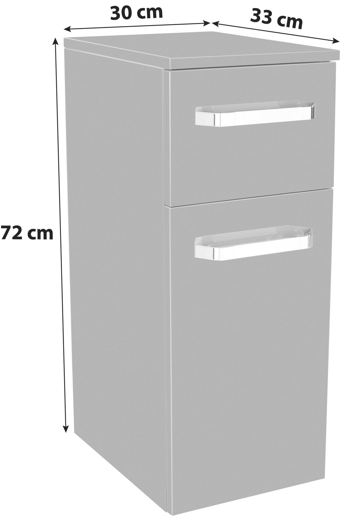 Unterschrank Mit Soft-Close Santo B: 30cm, Anthrazit - Anthrazit, KONVENTIONELL, Holzwerkstoff (30/72/33cm)