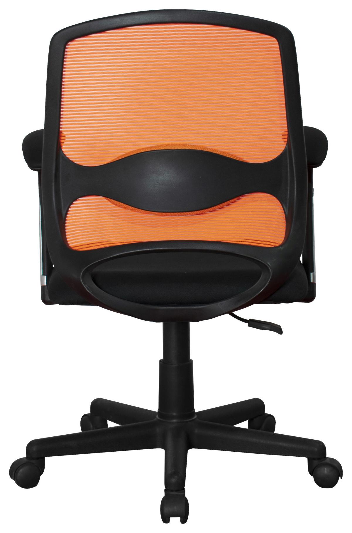 Kancelárska stolička PALERMO - oranžová/čierna, Modern, textil/plast (60/94/59cm)