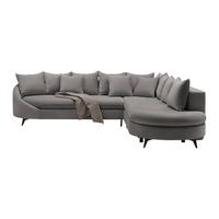 Rohová sedačka AXEL, pravá, grafitová žinylka - černá/barvy grafitu, Moderní, kov/textil (291/250cm) - Mömax