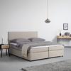 Boxpringová posteľ s toperom, 180x200 cm, béžová - čierna/béžová, Modern, drevo/textil (180/200cm) - Bessagi Home