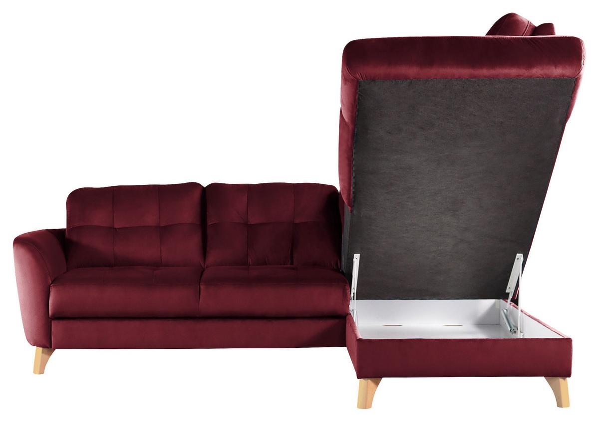 Ecksofa Nordic, Rot S: 236x190 cm - Buchefarben/Rot, Design, Textil (236/190cm) - Livetastic