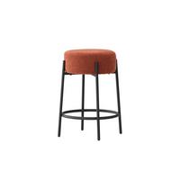 Tucson Barhocker Schwarz/Rostfarben D: 50 cm - Rostfarben/Schwarz, MODERN, Textil/Metall (50/60cm) - Livetastic