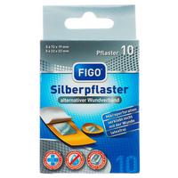 Pflaster-strips Figo 10 Stk. Silberpflaster Wasserdicht - Silberfarben, Basics, Kunststoff (12/7,5/2cm)