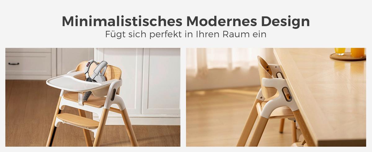 Kombihochstuhl hellbraun - Hellbraun, Basics, Holz (71,1/79,5/56,2cm) - Momcozy