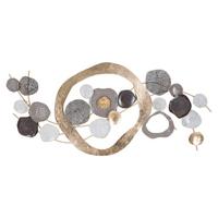 Wanddeko Indry Gold, Grau, Weiß B: 121 Cm - Goldfarben/Weiß, Basics, Metall (121/54.6/5.7cm)