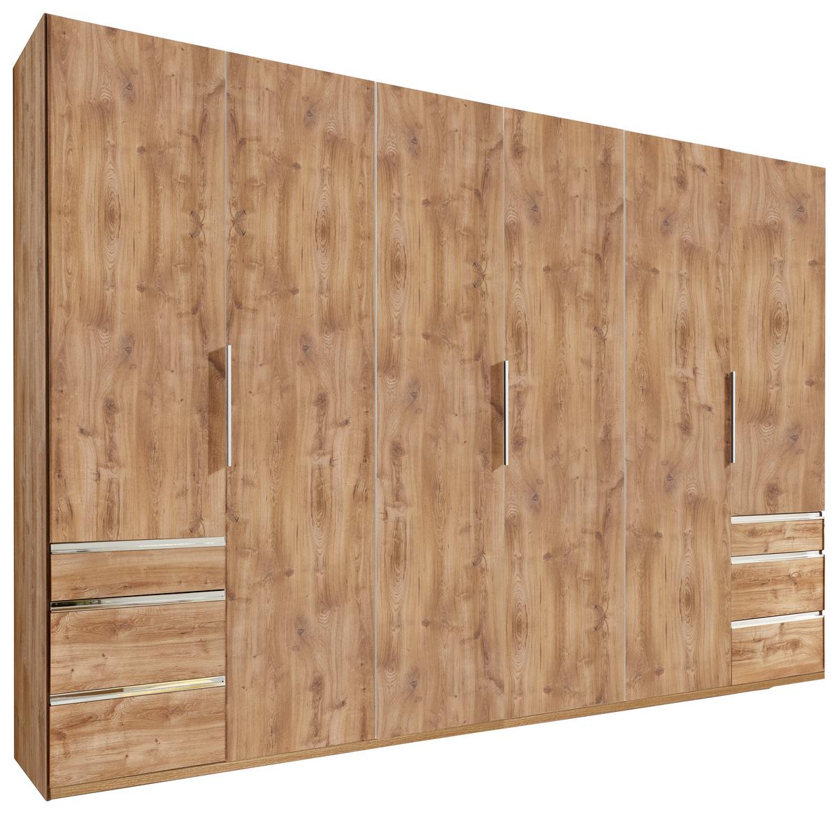 Drehtürenschrank Mit Laden 300cm Level 36a, Eiche Dekor - Eichefarben, MODERN, Holzwerkstoff (300/216/58cm) - MID.YOU