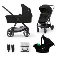 Kinderwagenset Newly 3 IN 1 Schwarz, B/H/T: 54x100x94cm - Schwarz, Basics, Metall (54/100/94cm) - Kinderkraft