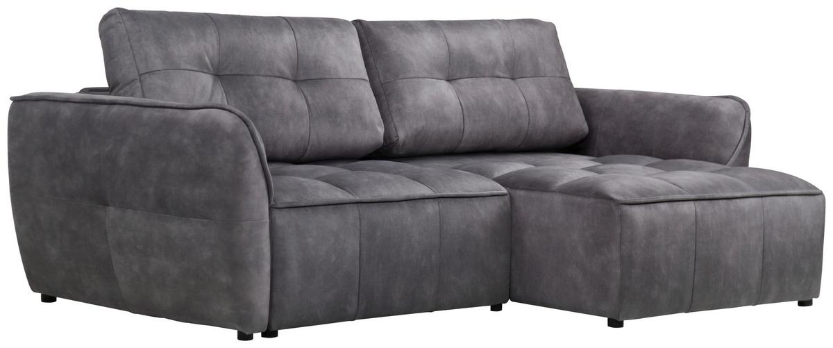 Boxspringová pohovka BOMBEI, sivý velúr - čierna/sivá, Modern, drevo/kompozitné drevo (243/94/125cm)