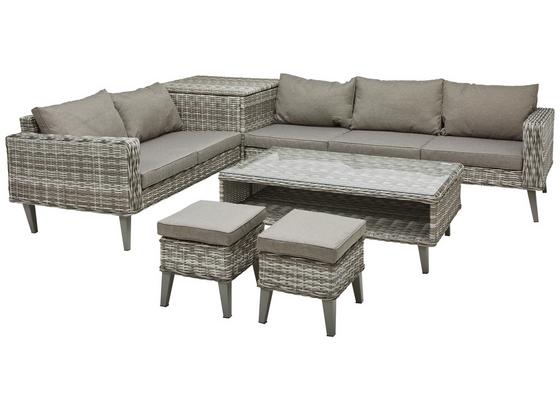 Loungegarnitur Santorin - Grau, MODERN, Glas/Kunststoff - Luca Bessoni Loungegarnitur Santorin - Grau, MODERN, Glas/Kunststoff - Luca Bessoni