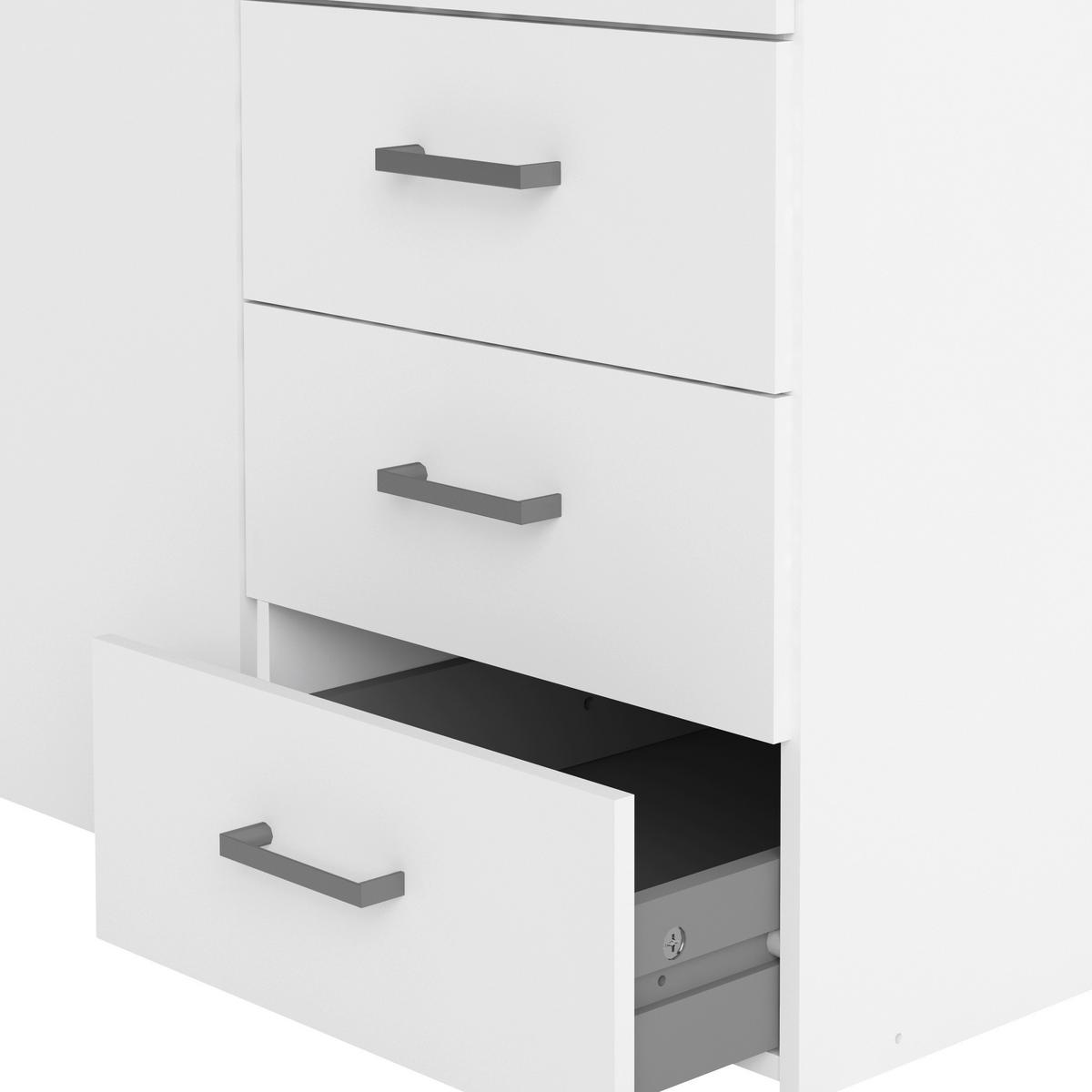 Kleiderschrank Space, Weiß, B: 115,8 Cm - Weiß, Basics, Holzwerkstoff (115,8/200,4/49,5cm) - MID.YOU
