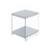 Beistelltisch mit Ablage Elementary Grau - Klar/Grau, Basics, Glas/Holzwerkstoff (35/35/45cm) - Kayoom