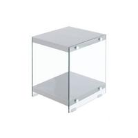Beistelltisch mit Ablage Elementary Grau - Klar/Grau, Basics, Glas/Holzwerkstoff (35/35/45cm) - Kayoom