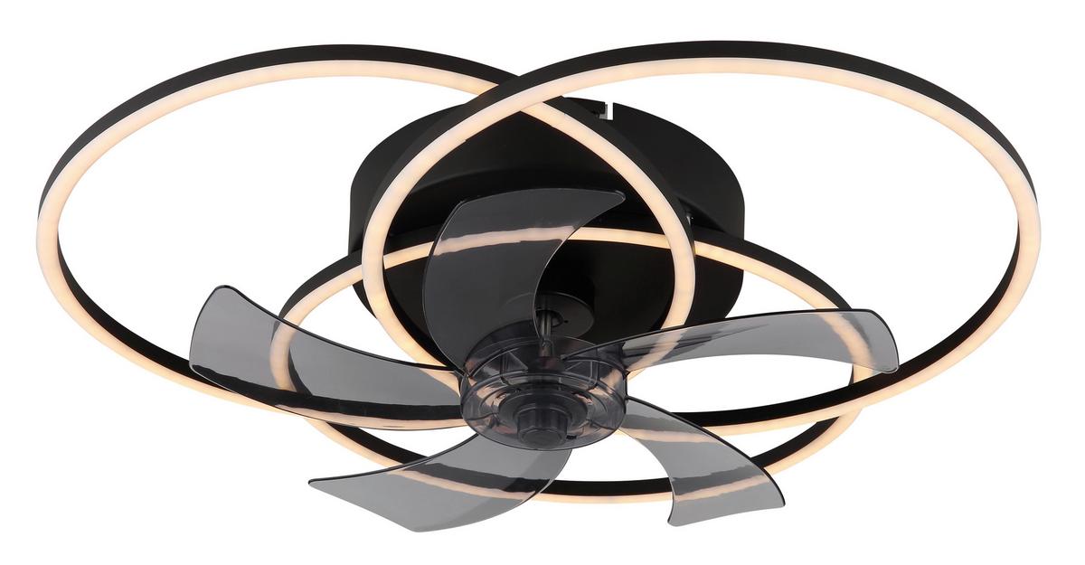 Deckenventilator 03645 Alia - Hellgrau/Schwarz, Design, Kunststoff/Metall (58/17,5cm) - Globo
