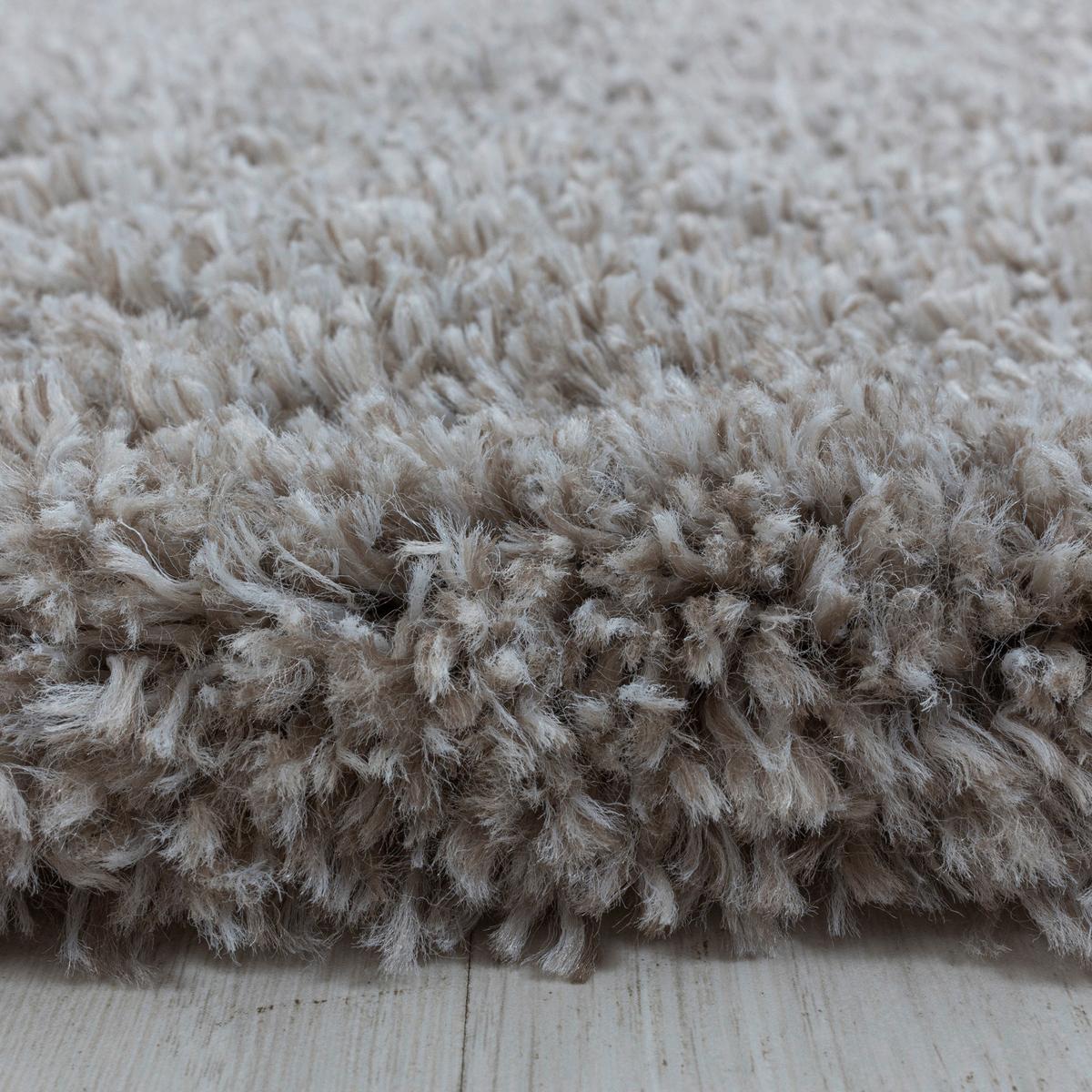 Hochflor Teppich Beige Naturfaser Fluffy 140x200 cm - Beige, Basics, Textil (140/200cm)