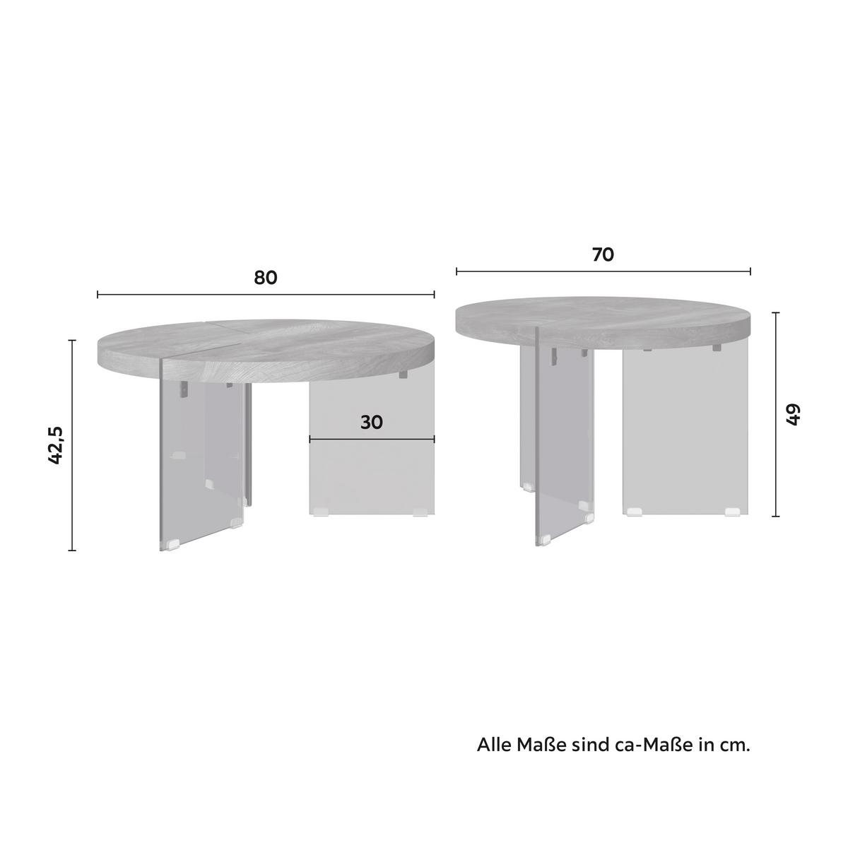 Konferenčný stolík Moreno, 2 dielna sada - sivá/tmavosivá, Modern, kov/kompozitné drevo (80/42,5cm) - Bessagi Home