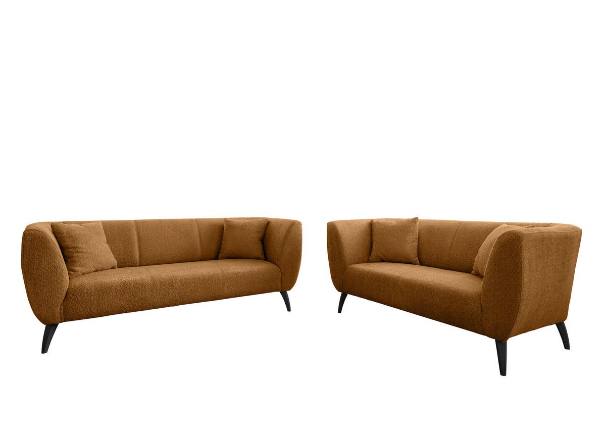 2-Sitzer-Sofa Colori Goldfarben, Rücken Echt - Goldfarben/Schwarz, MODERN, Textil (172/83/88cm) - MID.YOU