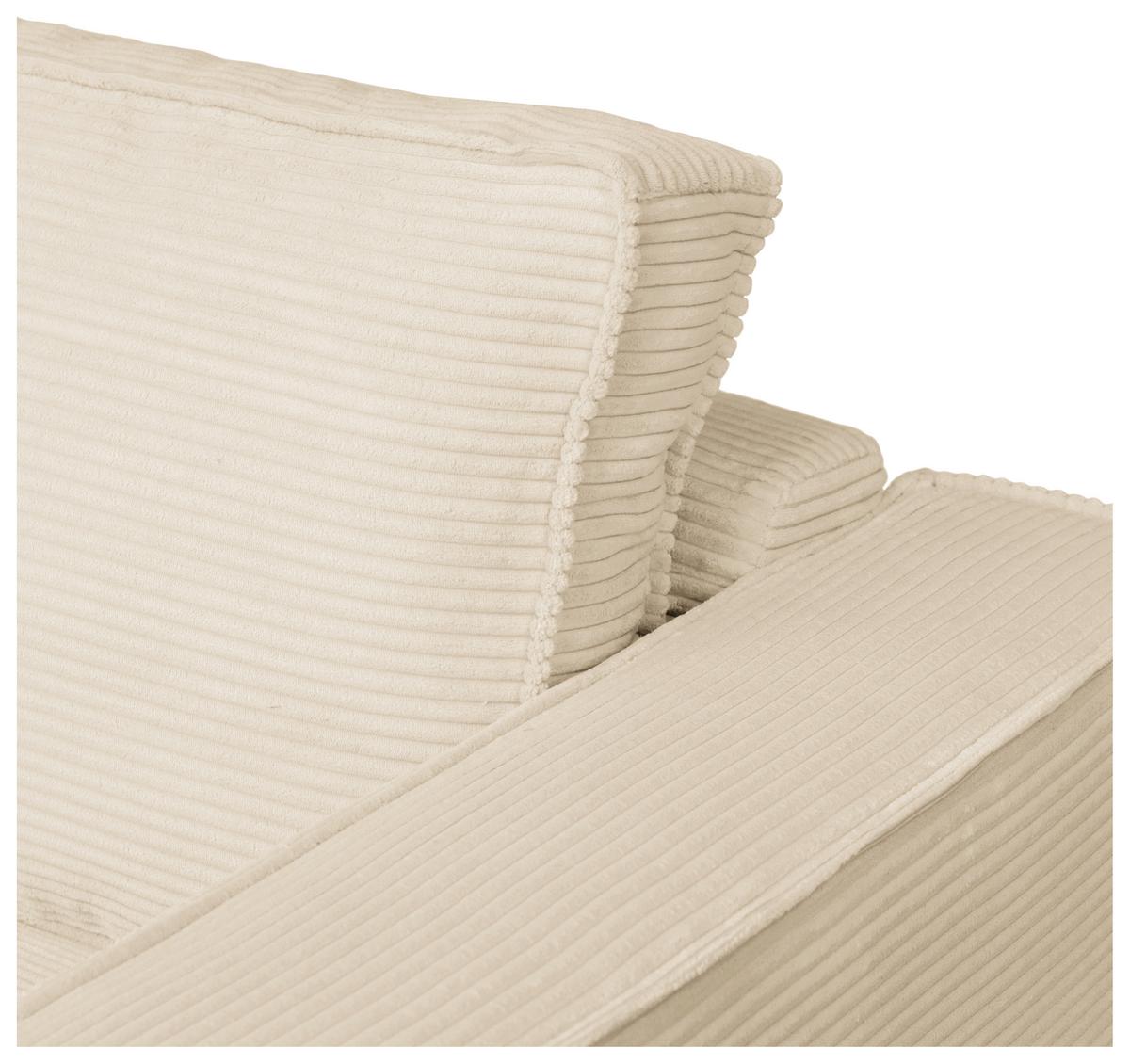 Schlafsofa Texas Creme Cord, B: 203 cm - Dunkelbraun/Creme, Design, Textil (203/85/99cm) - MID.YOU