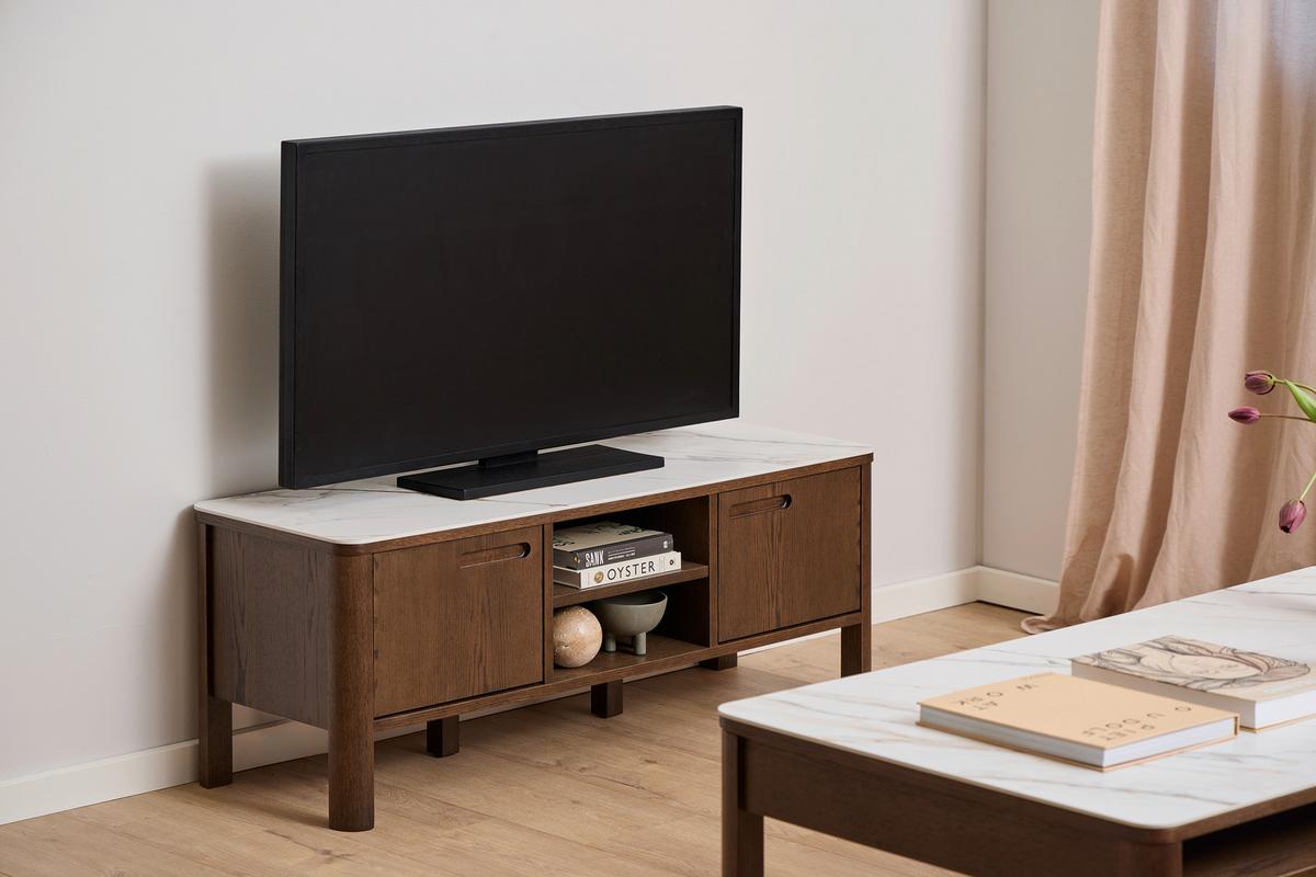SKRINKA POD TV SOUTHAMPTON - hnedá/béžová, Design, kompozitné drevo/keramika (120/45/40cm) - MID.YOU