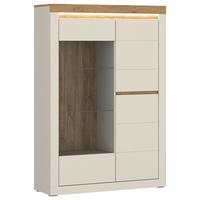 Vitrine Naxxar Eichefarben/kaschmir B:104,2 - Kaschmir/Eichefarben, Trend, Glas/Holzwerkstoff (104,2/156,3/39,6cm)