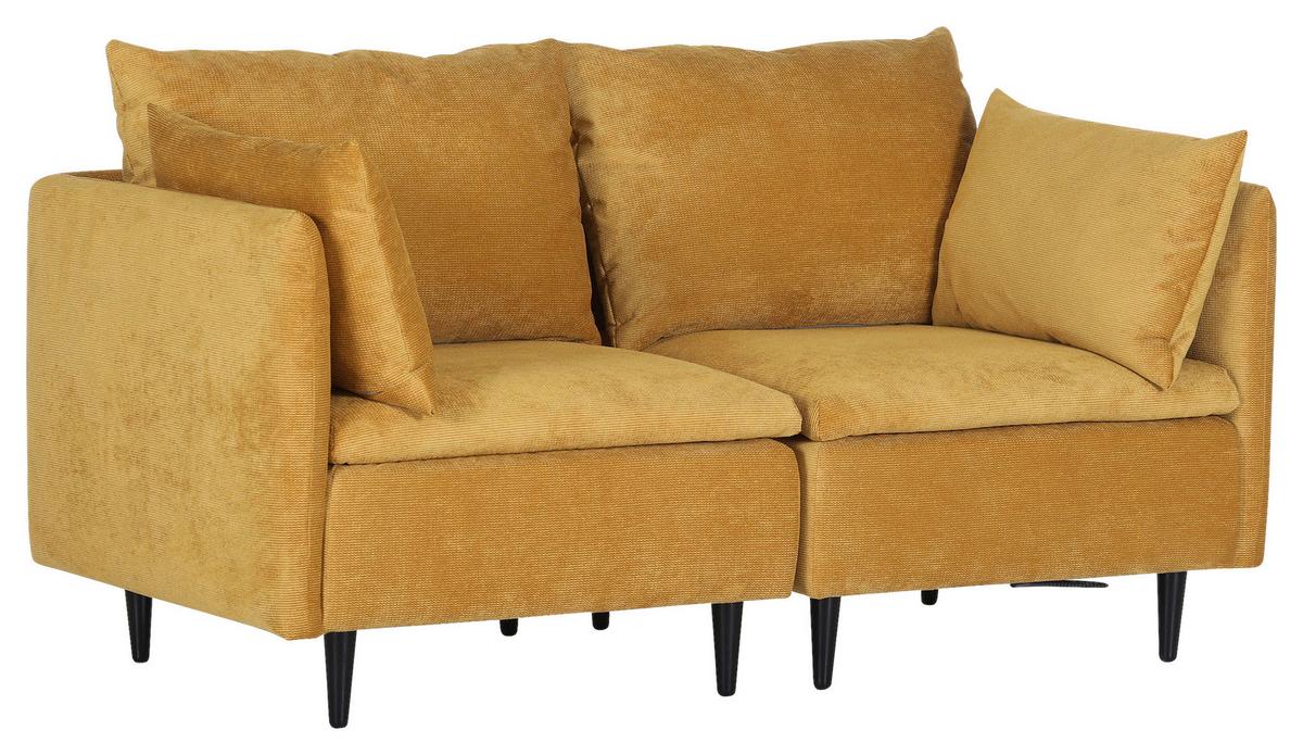 Sofaelement Fynn, Senfgelb B: 83 cm - Senfgelb/Schwarz, KONVENTIONELL, Textil (83/72/83cm) - MID.YOU