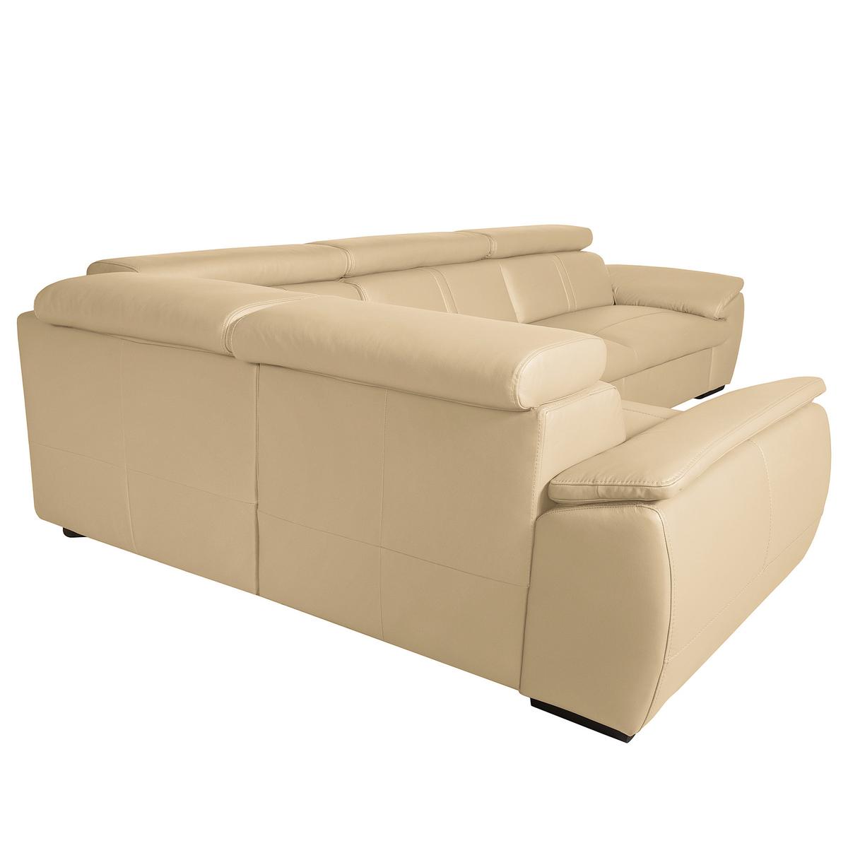 Ecksofa City Beige B: 193x265 Cm - Wengefarben/Beige, Design, Leder (193/265cm) - Livetastic