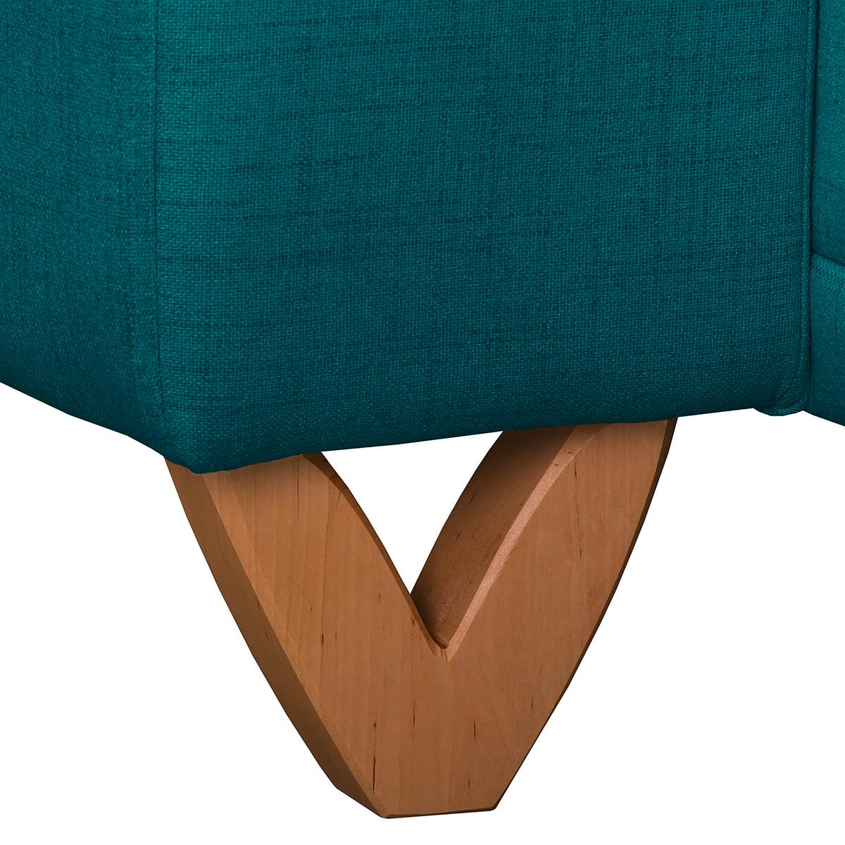 Ecksofa Bella Petrol S: 257x174 cm - Wengefarben/Petrol, Design, Textil (257/174cm) - Livetastic