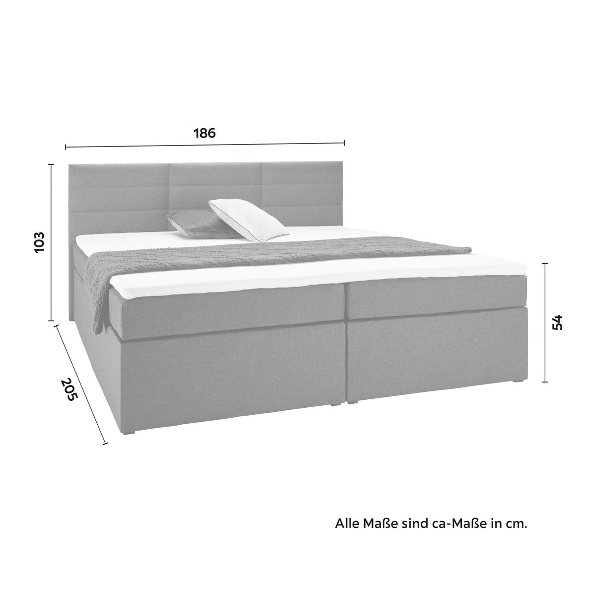 Manželská boxspring postel Lisa, 180x200, tmavě šedá - tmavě šedá, Moderní, dřevo/kompozitní dřevo (180/200cm) - Bessagi Home
