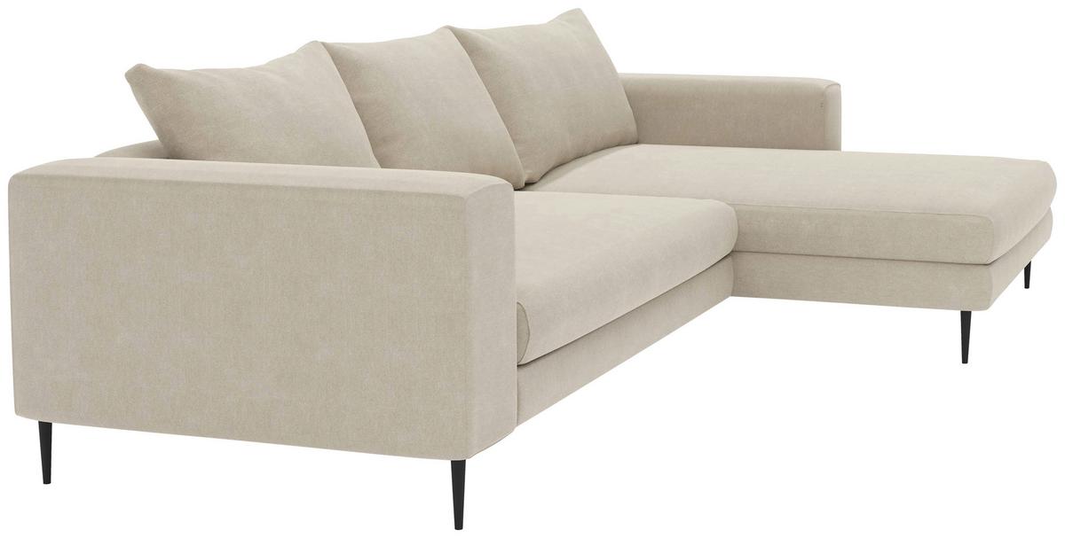 Eckschlafsofa Aurora Ii - Beige/Schwarz, MODERN, Textil (315/170cm) - Trendmanufaktur
