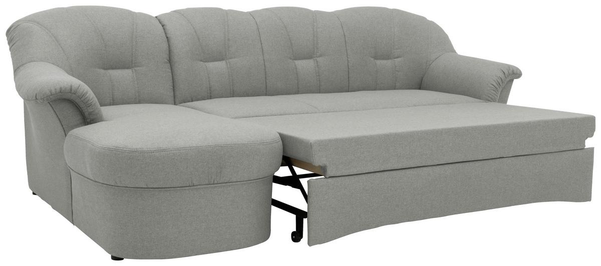 Ecksofa Mit Schlaffunktion Papenburg Silberfarben - Silberfarben/Schwarz, KONVENTIONELL, Textil (142/233cm) - MID.YOU