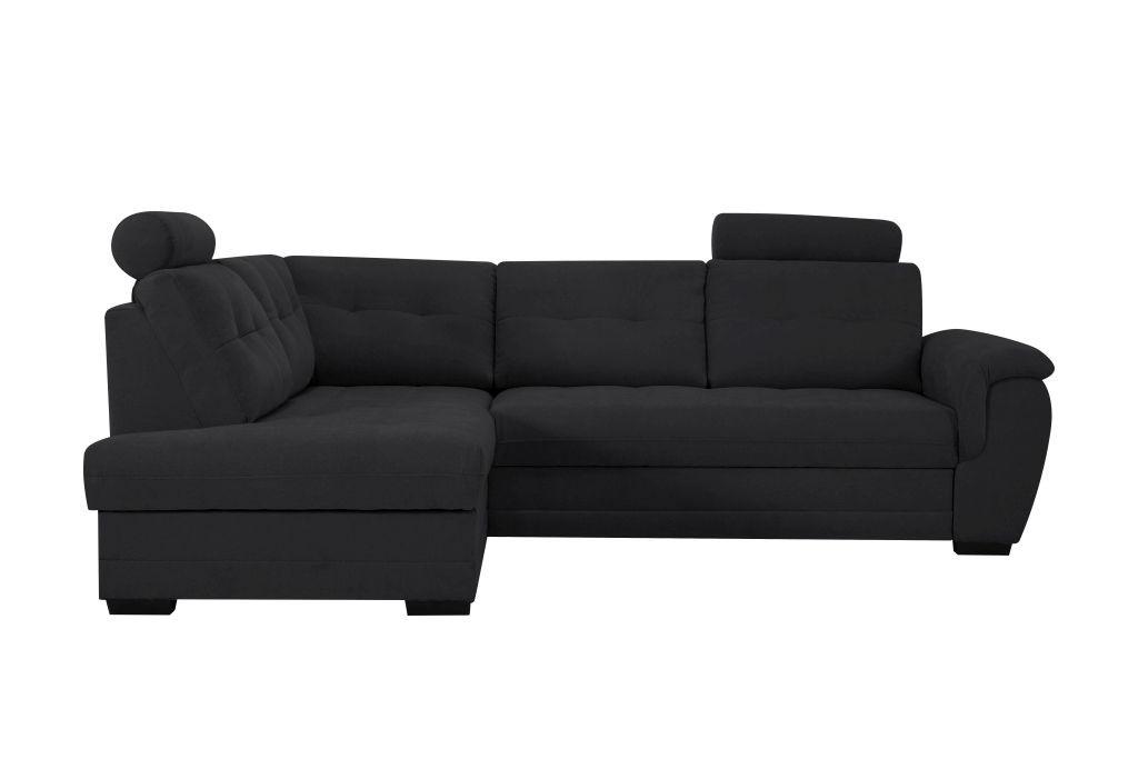 Rohová sedačka FALCO, ľavá, čierna ženilka,2x op.hlavy - čierna, Konventionell, drevo/kompozitné drevo (183/251cm) - Ondega