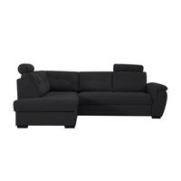 Rohová sedačka FALCO, ľavá, čierna ženilka,2x op.hlavy - čierna, Konventionell, drevo/kompozitné drevo (183/251cm) - Ondega
