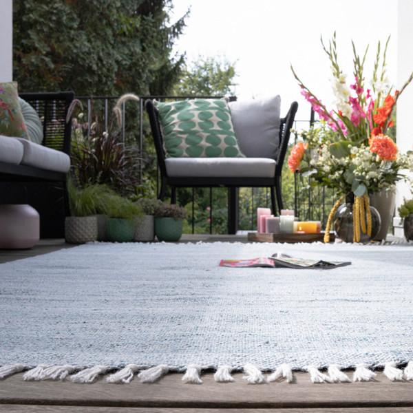 Flachwebteppich My Nador 565 - Blau, Design, Textil (200/290cm) - Obsession