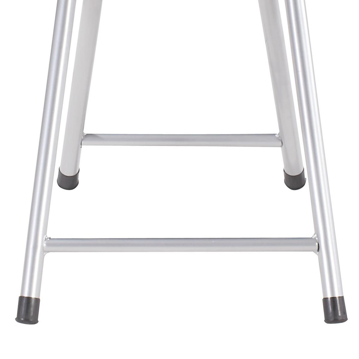 Klapphocker Ouzo Stahlrohr Alu/lederlook Schwarz H: 45 Cm - Schwarz, MODERN, Kunststoff/Metall (30/45/30cm)