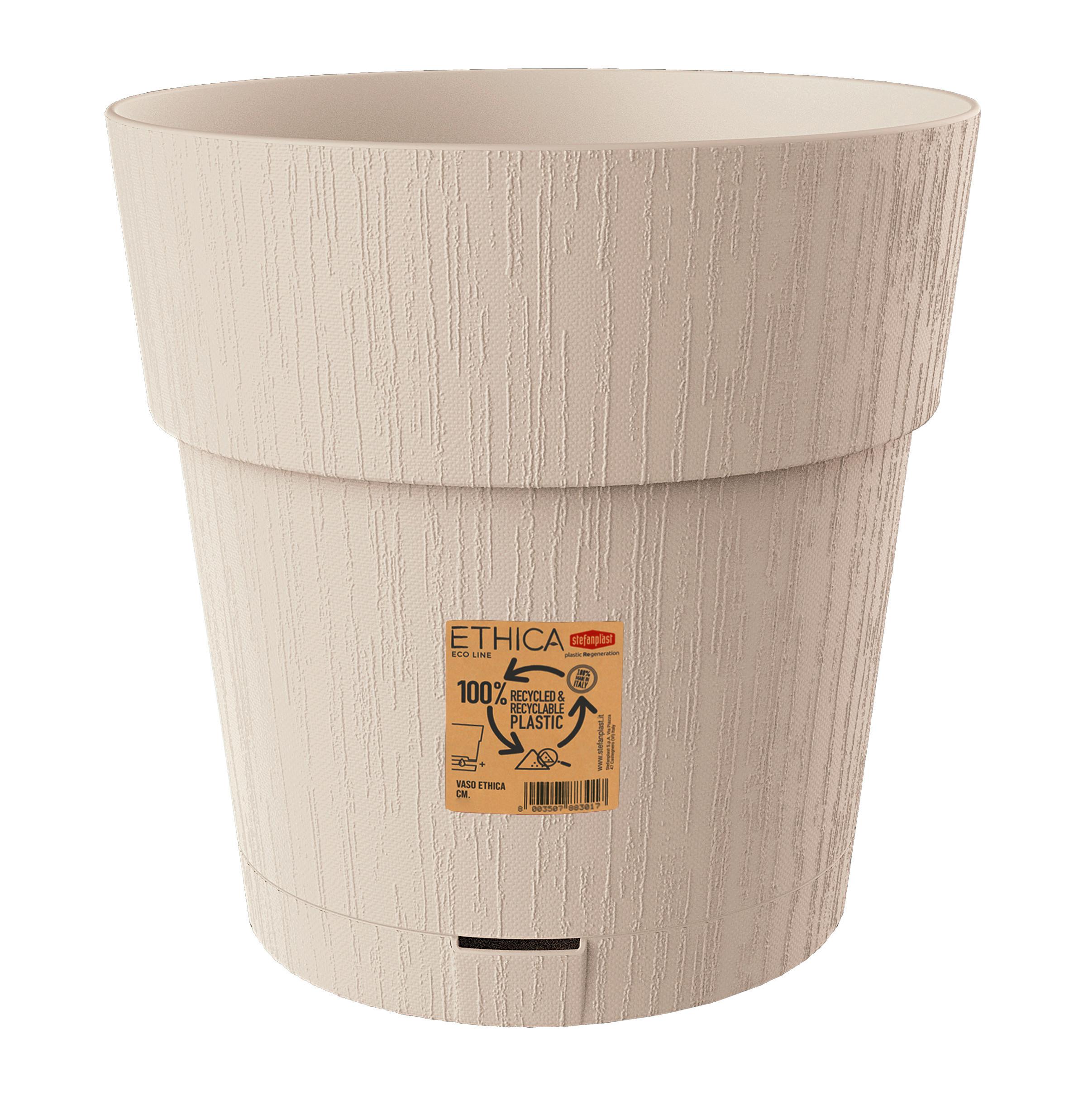Műanyag Kaspó Ethica - krém, Basics, műanyag (30cm)