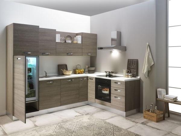 Eckküche Sofia mit Geräten 270x195 cm Weiß/Eiche Dekor - Eiche grau/Magnolie, LIFESTYLE, Holzwerkstoff/Kunststoff (270/195cm) - MID.YOU