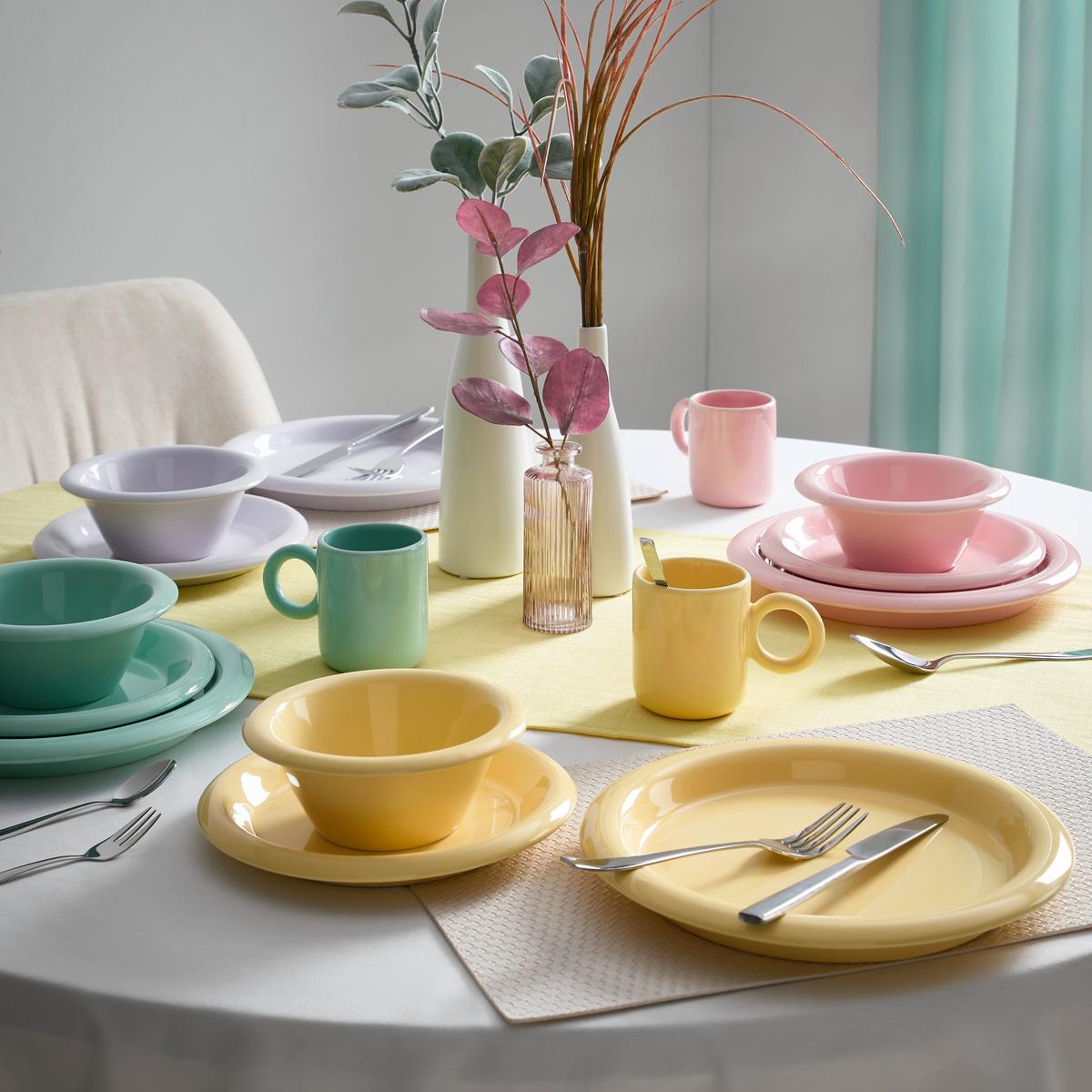 Kombinovaná souprava CANDY - zelená/šedobílá, Lifestyle, keramika - Mömax