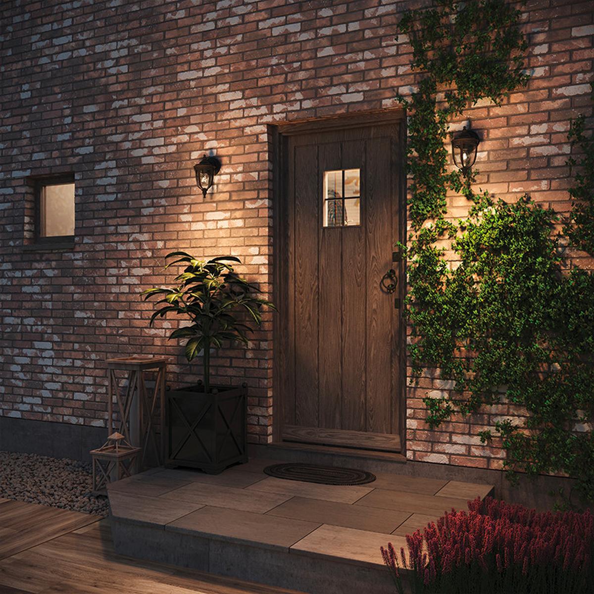 Außenwandleuchte Fe-Eb2-S-Blk - Schwarz, Basics, Glas/Metall (16.7/32.1/19.1cm) - Elstead Lighting