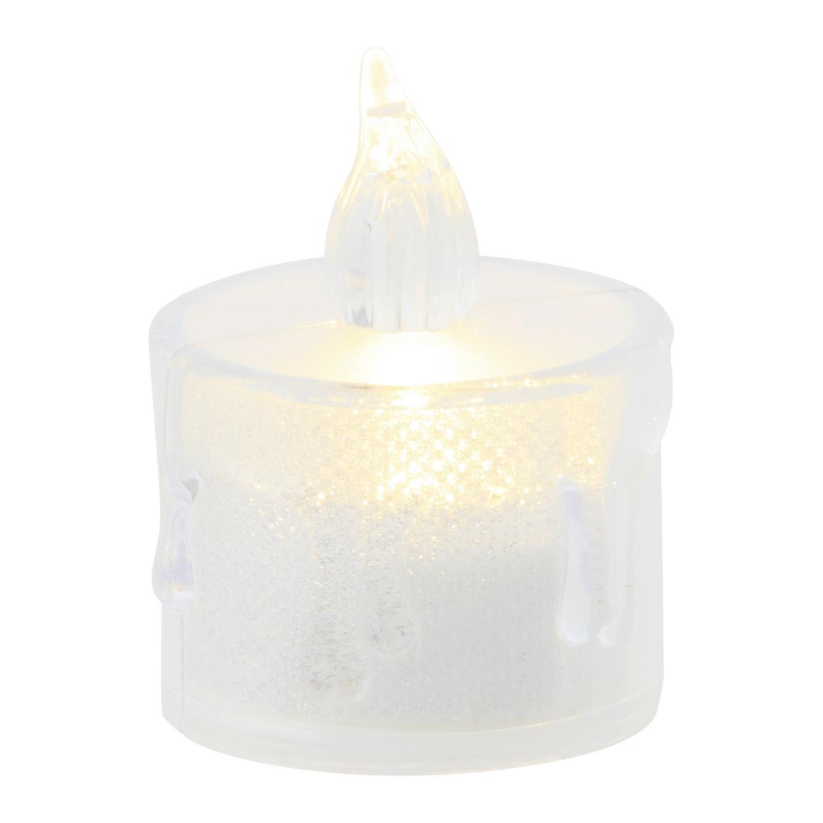 Sviečka s LED diódou CHANTAL - priehľadné, Konventionell, plast (4/4/5cm) - Mömax