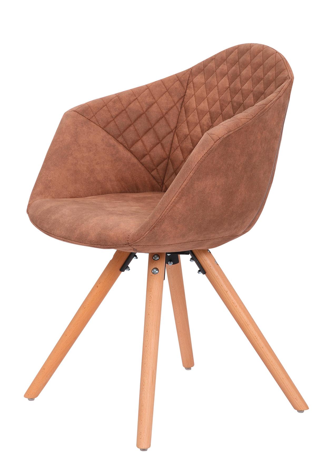 Esszimmerstuhl Chadwick Braun Gepolstert 2er-Set - Braun, LIFESTYLE, Holz/Textil (59/82/55cm) - Kayoom