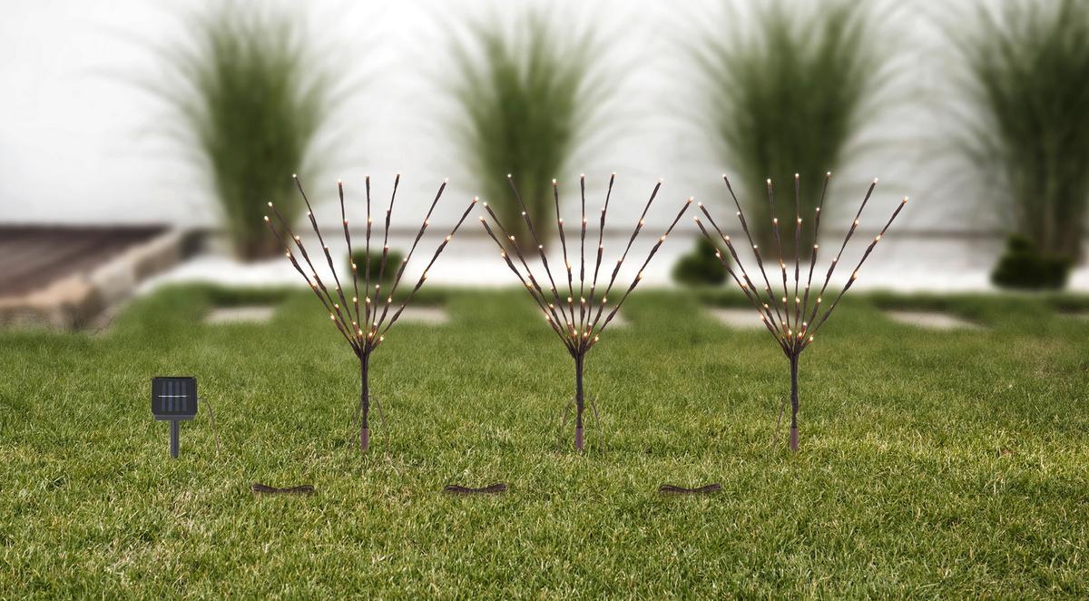 Solarleuchte Braun 120xled H: 62 cm - Braun, Basics, Kunststoff (900/62cm) - Globo